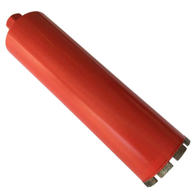 EDiamondTools 4" Wet Drill Core Bits for Concrete and Hard Masonry, 10mm Segment Height, 14" Drilling Depth, 1-1/4"-7 Arbor, Wet Only - Image 1